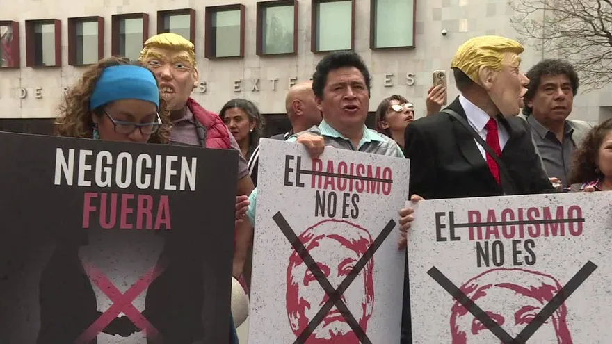 Protesta en México pide suspender revisión de TLCAN
