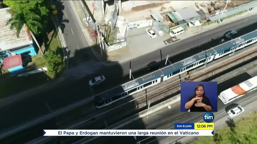 Recorrido del tren con cinco vagones