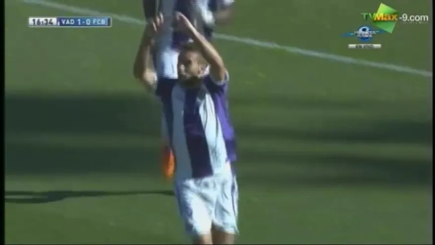 Gol de Fauto Rossi del Valladolid al Barcelona