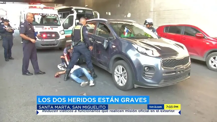 Persecución a taxista  deja dos heridos en San Miguelito